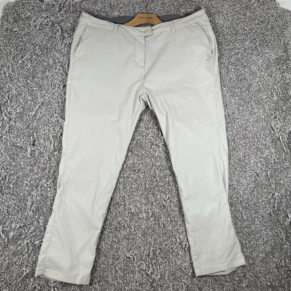 CRAGHOPPERS Insect Shield Pants Size XXL/14 Beige Nation Geographic Clara II